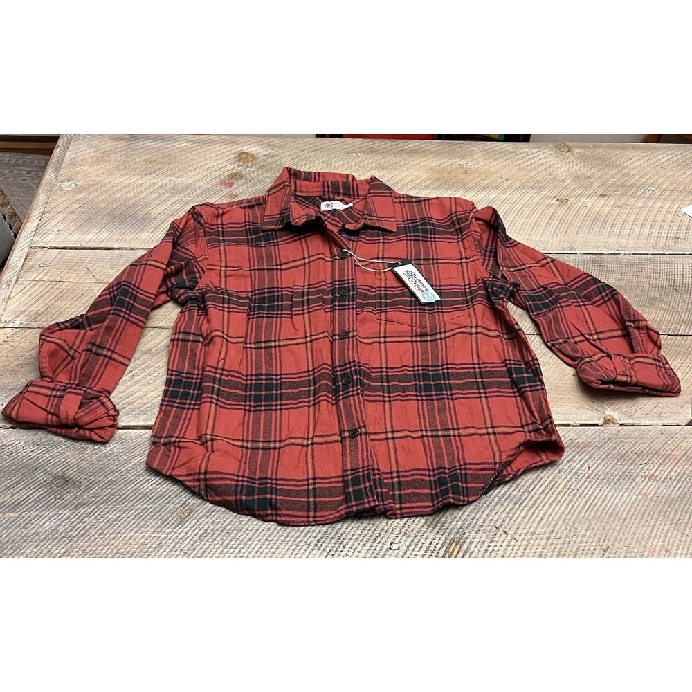 Alpine Design Flannel Shirt Womens‎ Medium Red Plaid Midweight Button Down
